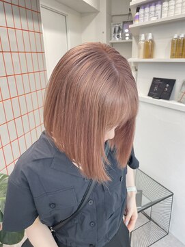 ペレ 渋谷(PELE) デザインカラー/レイヤーカット/ウェットヘア/オリーブベージュ