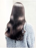 大人可愛い髪質改善カラーラベンダーベージュ毛先パーマ透明感