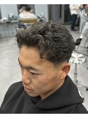 オールバックパーマ×スキンフェード【池袋フェード】