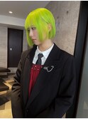 《YURI103》モードハイトーン/ネオングリーン/ハイトーンボブ