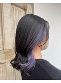 ブルーパープルインナー×重ためセミロング【北千住】