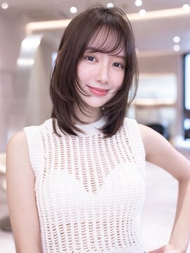 エースハバナ 渋谷(1 HAVANA) 顔周りレイヤー/20代30代大人かわいい/オリーブグレージュ