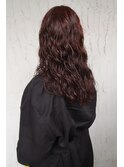 暖色カラー/レッドカラー/パーマスタイル/ロングヘア