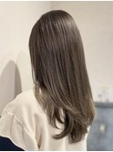 髪質改善×韓国オリーブベージュブリーチなしダブルカラー