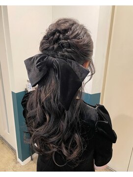 ヘアーブレイス(hair brace) 千葉駅/着物ヘア/大人ガーリー/ダークアッシュ/似合わせカット