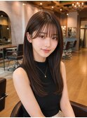 ロングウルフカットロングレイヤー韓国レイヤー顔周りレイヤー