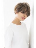 大人ガーリー/20代30代/小顔/韓国/アッシュベージュ/ショート