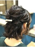 ヘアセット/ヘアアレンジ/ヘアメイク/ハーフアップ/前髪カット