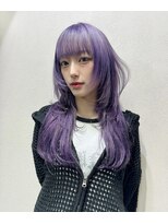 リラス 博多(rilas)&nbsp;エクステ長さ出し　パープルカラー　エクステ