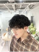 刈り上げマッシュ×波巻きパーマ【松戸/メンズ】