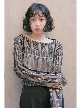 レジュアル(RESSUAL) 黒髪ボブルフネビージュ小顔ヘアワンレン