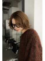 ロウ 銀座(RAW)&nbsp;ボブ　ミニボブ　銀座　パーマ　ベージュ