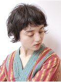丸みショート・ボブ/丸顔/前髪あり/絶壁解消/20代/30代/長め