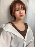 丸みガーリーショート×カッパーブラウン☆