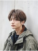 センターパート　マッシュ　ツーブロック　ナチュラルショート