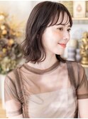 くせ毛風シースルーバングセミウェットヘアa上尾20代30代40代