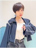 ショート/オリーブグレー/グランマッシュ/小顔/前髪/顔周り/立川