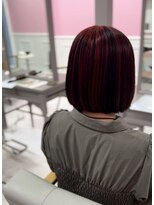 シャルティア 岩国(SHALLTIA)&nbsp;ハイトーン/デザインカラー/ワインレッド/ブラック/ボブ/艶髪