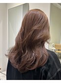 顔周りレイヤーカットくびれヘアミルクティーベージュカラー韓国