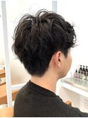 メンズマッシュ ツーブロック ニュアンススパイラルパーマ