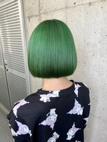 ガルボ ヘアー(garbo hair) #高知 #美容室 #グリーン #カラー #派手髪 #10代 #20代