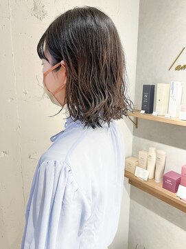 ラミエ バイ メルト 吉祥寺(lamie by melt) "久保田"結べるボブ切りっぱなしボブワイドバングボブパーマ