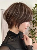 ハイライトショートヘアダブルカラーイルミナカラーオージュア