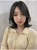 【orente 表参道】暗髪ミディアム×ブリーチなし透明感カラー