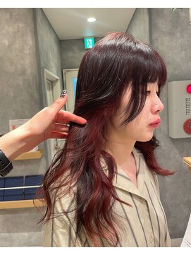 ラボヌールヘアー オリビエ 北千住店(La Bonheur hair Olivier) ピンクカラー×ピンクインナー