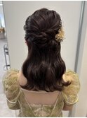 【谷】波巻きハーフアップ＊ミディアム