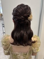 【谷】波巻きハーフアップ＊ミディアム