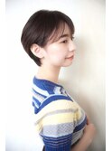30代40代50代/耳かけマッシュショート/シースルーバング/黒髪
