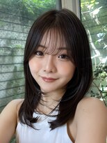 大人かわいい小顔顔まわりレイヤーカット透明感イルミナカラー