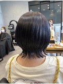 ウルフカットパープルカラー