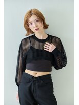 アトラ ハッピーヘアライフ 昭和町店(attra happyhairlife)&nbsp;オレンジカラー/ミディアムレイヤー/顔周りレイヤーカット