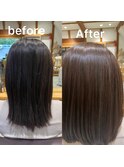 まとまり重視のうる艶セミロング