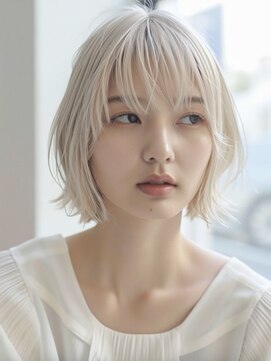 ナックアベノ(knack abeno) ホワイトベージュミニボブ