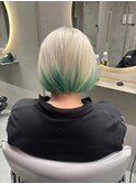ブロンドにミントのエンドカラー