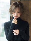 【LE 】毛先パーマことりベージュワンサイドショートボブ