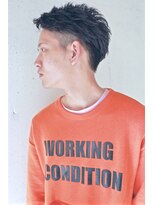 コンビネーション(combination)&nbsp;黒髪 アップバング ツーブロック メンズパーマ 眉毛カット03