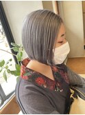 シルバーカラー ハイトーンカラー グレー ボブ /山中