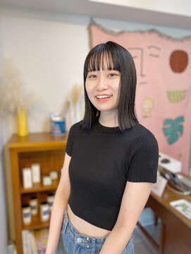 アンドチル 渋谷(AND CHILL) ミディアムボブ/ぱつっとボブ/ダークグレー 渋谷