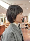 前髪短めの丸みショートボブ/ショートカット/ショートバング/