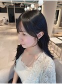 大人かわいい/韓国ヘア/アッシュグレージュ/後れ毛/サイドバング
