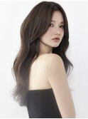 韓国ヘア くびれミディ 無重力パーマ ショコラグレージュ 前髪