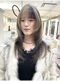 ＊ハッシュカットデザインカラーブロックカラーローライト