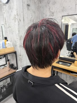 ミコ(MICO hair) ハイライト×赤メッシュ