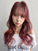 ロージアバイアルティナ(ROSIER by artina) 流しバングピンク系カラーピンクブラウンレイヤーカットA97