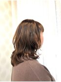 くびれ/ウルフレイヤー/暖色系カラー/デジタルパーマ/30代40代