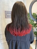 ワークスヘアー(WORKS HAIR) レッド裾カラー